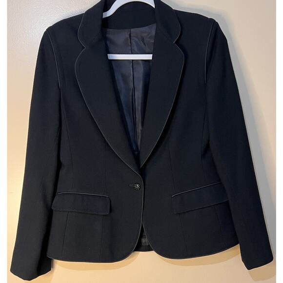 Vintage Union Made Women’s Black 100% Wool Blazer Size 10 Old Money Office Siren - Picture 3 of 7